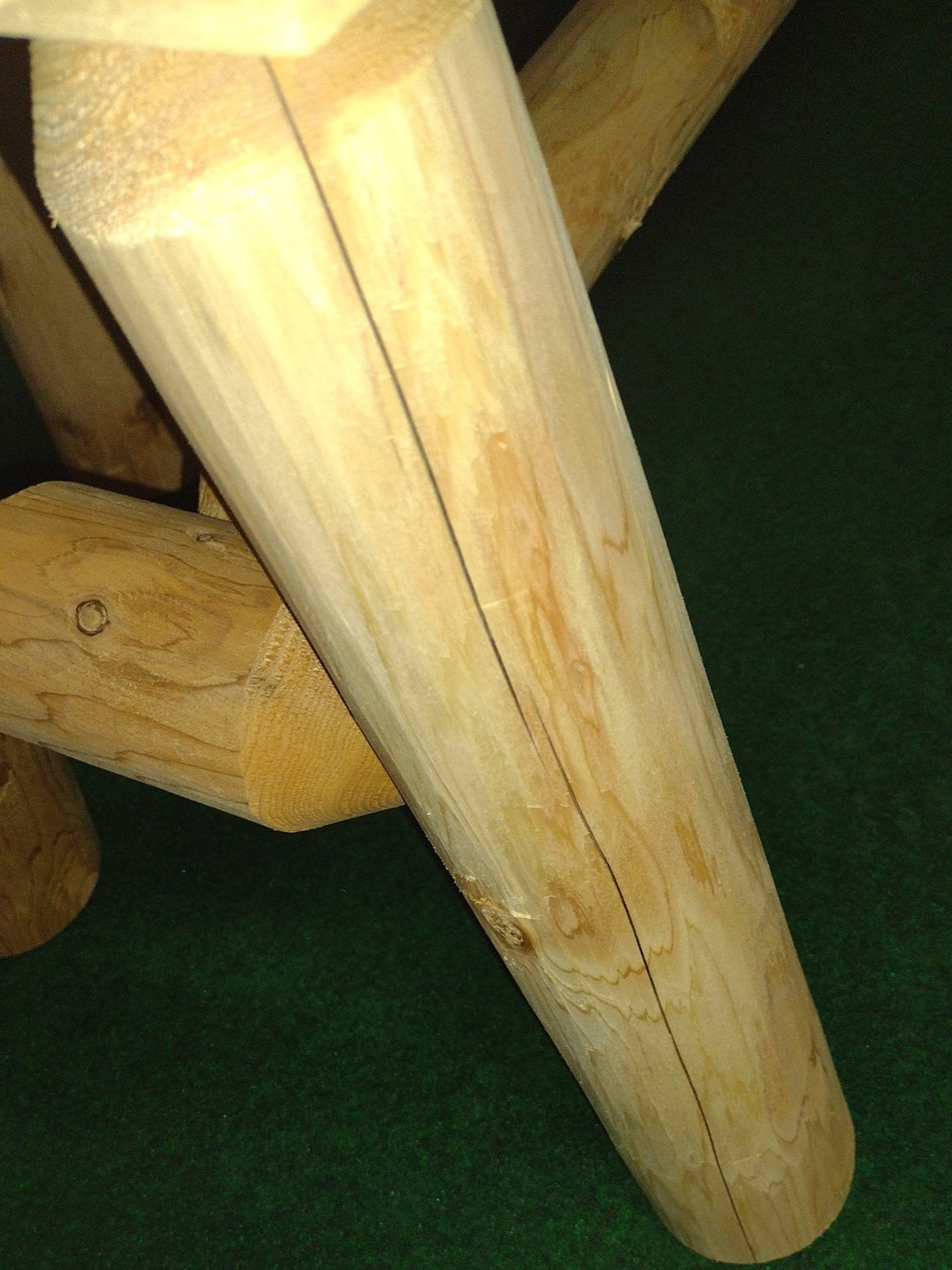 Cedar Log Rocking Bench Rocking Outdoor Wooden Bench